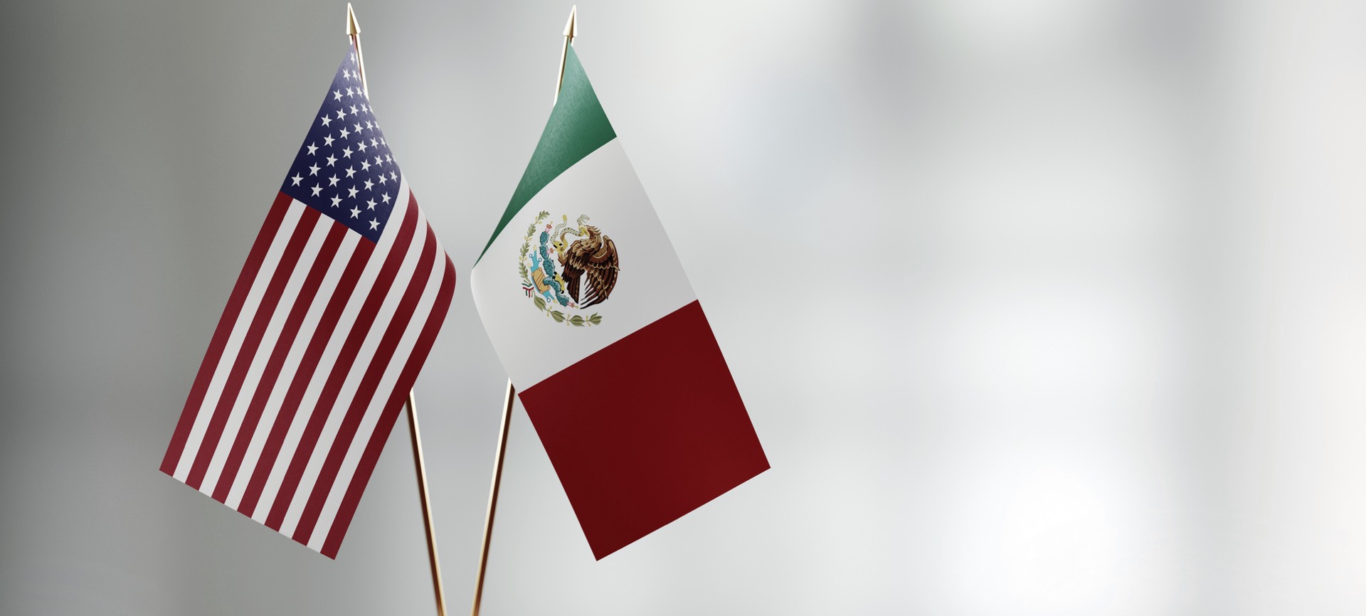 American and Mexican flags